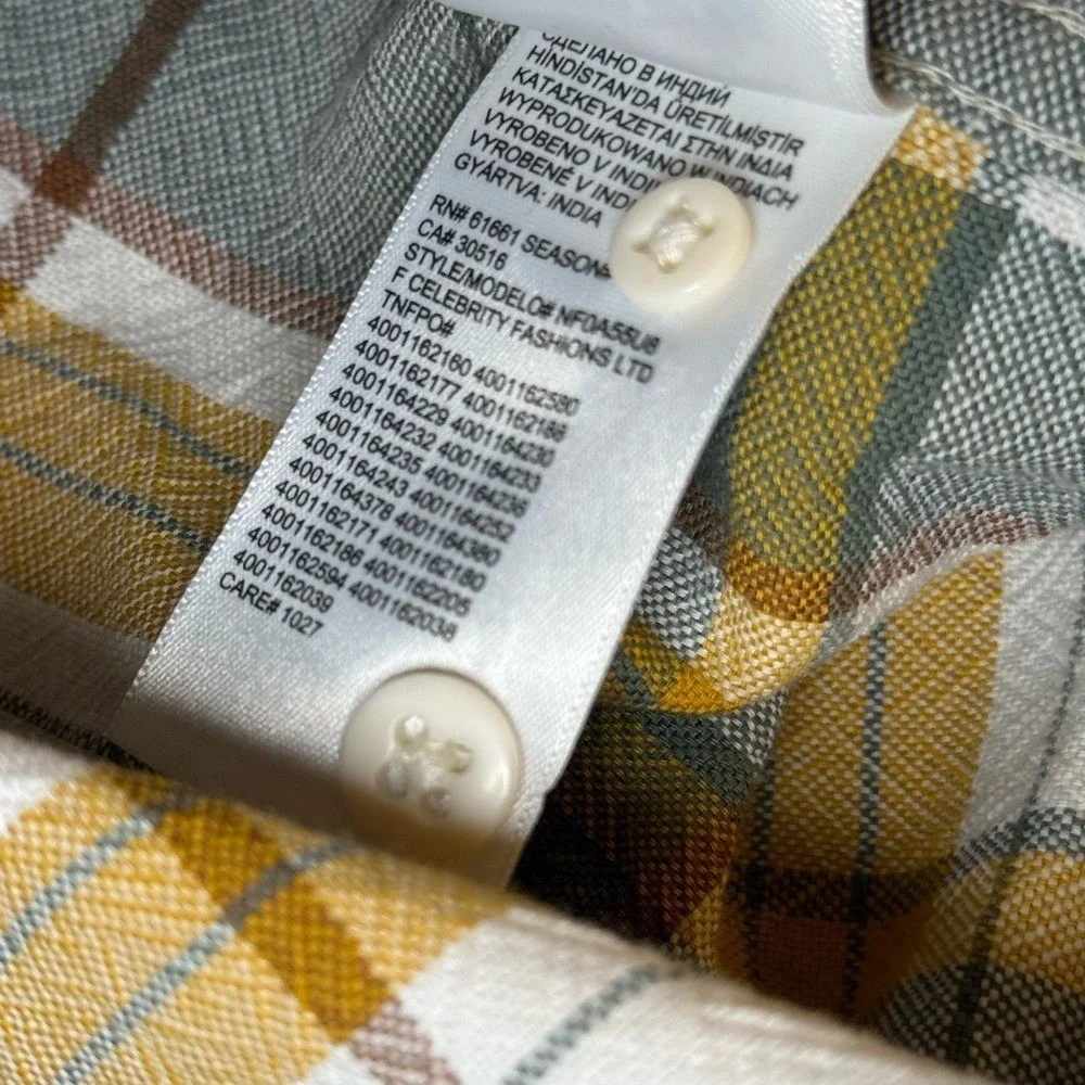 The North Face Hayden Pass 2.0 Plaid Button‎ Down Shirt Men's Large Cotton TNF